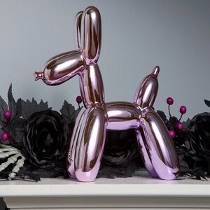Metallic Pink Balloon Dog Sculpture